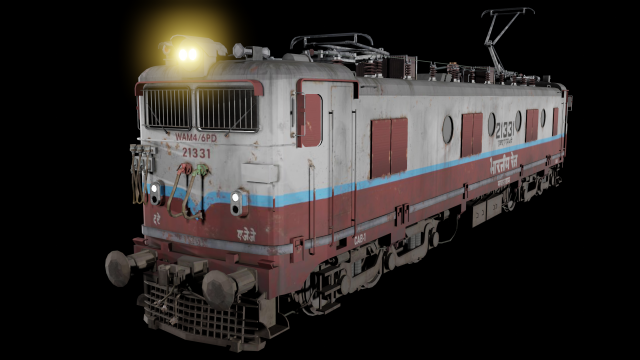 WAM-4 INDIAN RAILWAYS LOCOMOTIVE Animated and Rigged 3D मॉडल .c4d .max .obj .3ds .fbx .stl .blend 