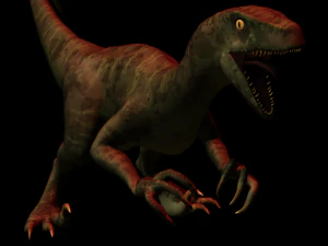 Raptor Dinosaur Animated 3D Model