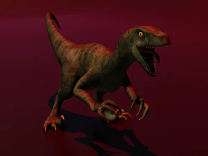 Raptor Dinosaur Animated 3D Model