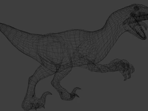 Raptor Dinosaur Animated 3D Model