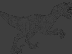 Raptor Dinosaur Animated 3D Model