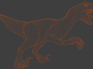 Raptor Dinosaur Animated 3D Model