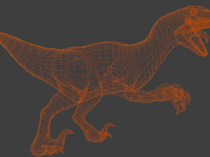 Raptor Dinosaur Animated 3D Model