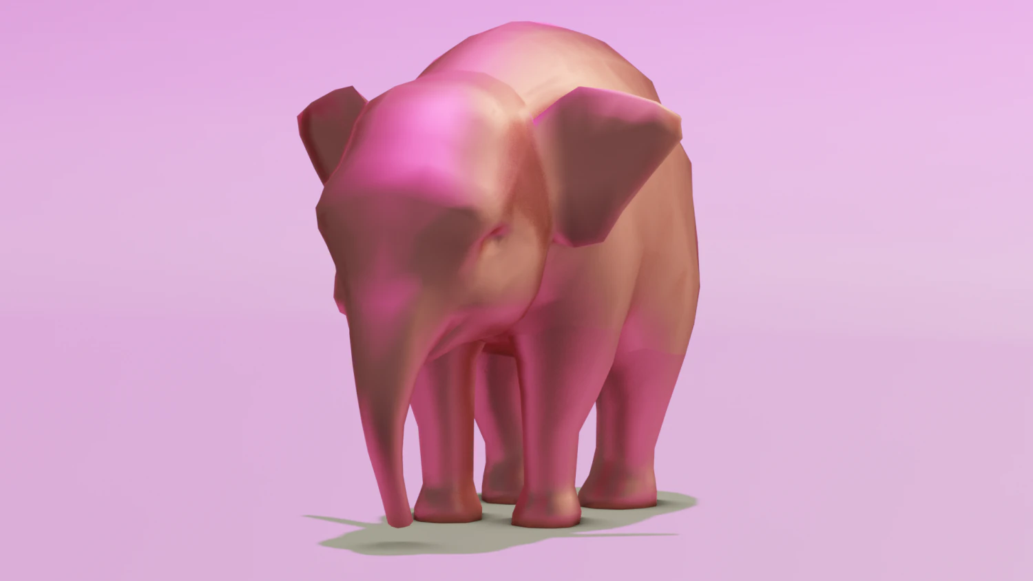 Pink Elephant Cartoon 3D Model .c4d .max .obj .3ds .fbx .stl .blend 