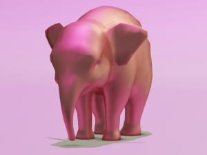 Pink Elephant Cartoon 3D Model