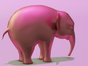 Pink Elephant Cartoon Model 3D