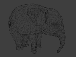 Pink Elephant Cartoon 3D Model