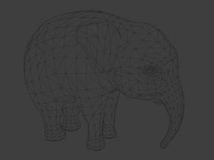 Pink Elephant Cartoon Model 3D