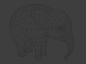 Pink Elephant Cartoon 3D Model