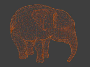 Pink Elephant Cartoon 3D Model