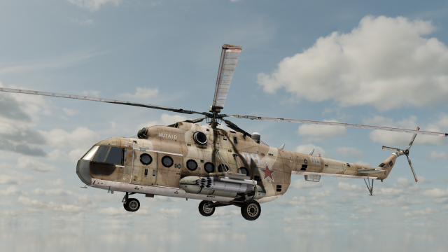 Large Helicopter Low poly Modelo 3D