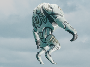 Alien from sky Animated 3D Model