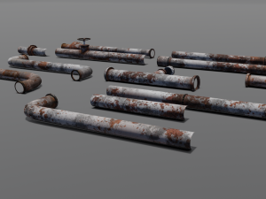 Rusted pipe pack  3D Model