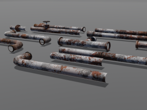 Rusted pipe pack 3D-Modell