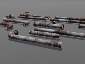 Rusted pipe pack 3D Model