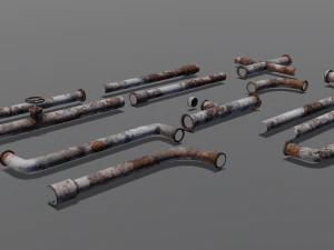 Rusted pipe pack 3D Model