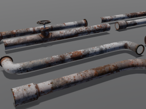 Rusted pipe pack 3D-Modell