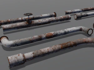 Rusted pipe pack 3D Model