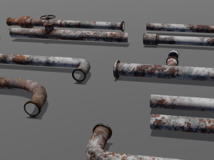 Rusted pipe pack 3D-Modell