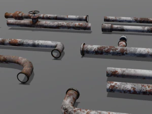 Rusted pipe pack 3D Model