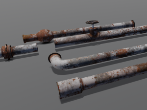 Rusted pipe pack 3D-Modell