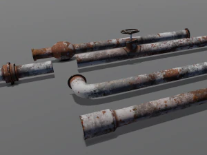 Rusted pipe pack 3D Model