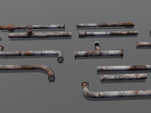 Rusted pipe pack 3D-Modell
