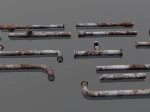 Rusted pipe pack 3D Model