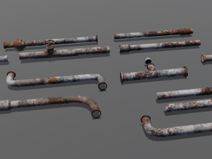 Rusted pipe pack 3D-Modell