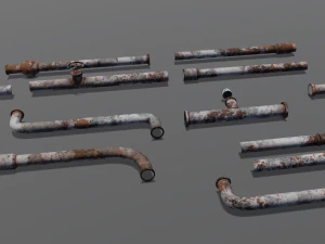 Rusted pipe pack 3D Model