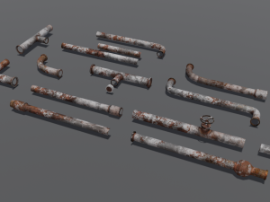 Rusted pipe pack 3D-Modell