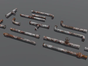 Rusted pipe pack 3D Model