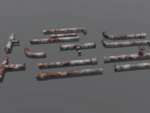 Rusted pipe pack 3D Model
