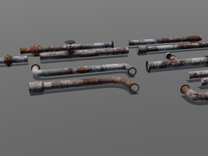 Rusted pipe pack 3D-Modell