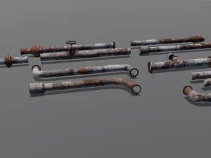 Rusted pipe pack 3D Model