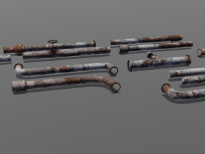 Rusted pipe pack 3D-Modell