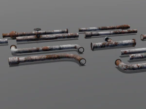 Rusted pipe pack 3D Model