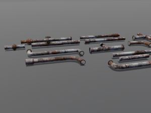 Rusted pipe pack 3D-Modell