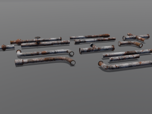 Rusted pipe pack 3D-Modell