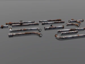 Rusted pipe pack 3D Model