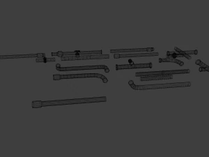 Rusted pipe pack 3D Model