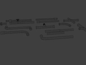 Rusted pipe pack 3D Model