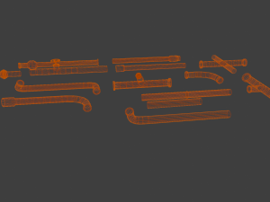 Rusted pipe pack 3D-Modell