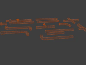 Rusted pipe pack 3D Model