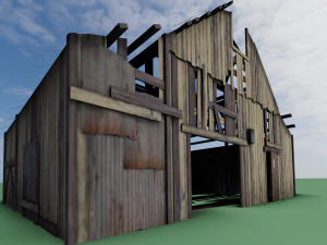 Rusted Wooden hut 3D Model