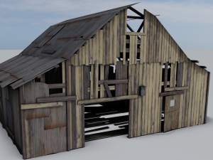 Rusted Wooden hut 3D Model
