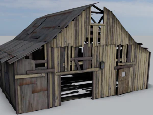 Rusted Wooden hut 3D Model