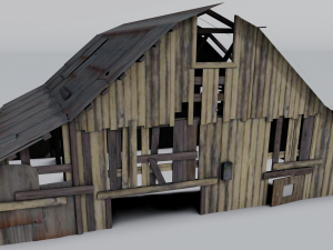 Rusted Wooden hut 3D Model