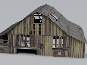 Rusted Wooden hut 3D Model