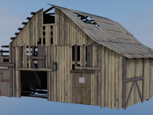 Rusted Wooden hut 3D Model